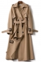 casual plus-size with belt lining trench coat_Black_Haze Blue_Beige_Khaki