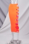 three colors solid color hollow out stretch slim summer fashion skirt_Black_Orange