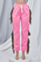 winter new three colors plus size micro-elastic tie-waist pockets tassels stylish casual pants_Black_Pink