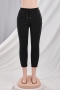 autumn new plus size solid color stretch tie-waist pockets casual minimalist pants_Black