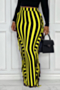 autumn new plus size vertical stripes printing stretch tassel stylish long skirt_White_Red_Blue_Magenta_Yellow