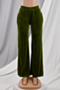 winter new solid color velvet 5-colors pocket elastic mid-waist casual pants_Black_Brown_Pink_Yellow_Green