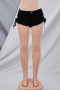 three color sexy high waist letter bandage hole pocket sexy lingerie denim hot shorts_Black