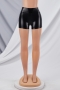 s-5xl solid color elastic pu sexy hot tight leather shorts_Black