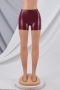 s-5xl solid color elastic pu sexy hot tight leather shorts_Black_Dark Green_Rose Red