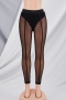 summer new stylish mesh patchwork see-through stretch slim high waist 4 colors plus size sexy leggings_Black