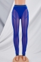 summer new stylish solid color stretch see through mesh slim sexy leggings(without top)_Black_Blue
