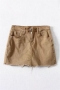 xs-xl summer new stylish 6 colors solid color slight stretch zip-up pocket high waist mini denim skirt(with lined)_Black_White_Dark Green_Sky Blue_Khaki