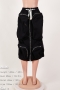 high street slight stretch cargo midi skirt(size run small, new added colors)_Black