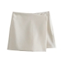 new 5 colors non-stretch zip-up solid color stylish skorts_Black_Purple_Beige