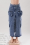 stylish non-stretch pocket zip-up high waist high street slit denim maxi skirt_Black_Blue