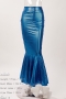sexy plus size slight stretch holographic high waist maxi mermaid skirt_Red_Green_Blue