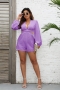 high quality sexy plus size slight stretch 6 colors v-neck hollow playsuit_White_Rose Red_Yellow_Blue_Purple