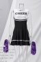 sexy baby cosplay letter printing slim stretch babydoll costume(with color ball)_Black