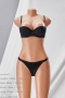 five colors detachable shoulder straps underwire push up sexy bra_Black