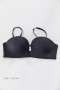 three colors detachable shoulder straps underwire-free non-slip bra_Black