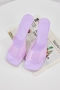 summer four colors transparent upper peep toe high-heel sandals (heel height:6.5cm)_Purple