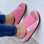 summer new 6 colors letter printing peep toe stylish slippers_Black_White_Red_Dark Blue_Pink
