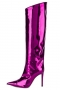 eur34-eur39 11 colors glossy pu leather zip-up side stylish high-heel boots_Black_Dark Green_Red_Sky Blue_Dark Blue_Magenta