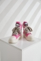 stylish pu leather 3 colors thick bottom high-top strappy side zip-up sneakers_Black_Magenta