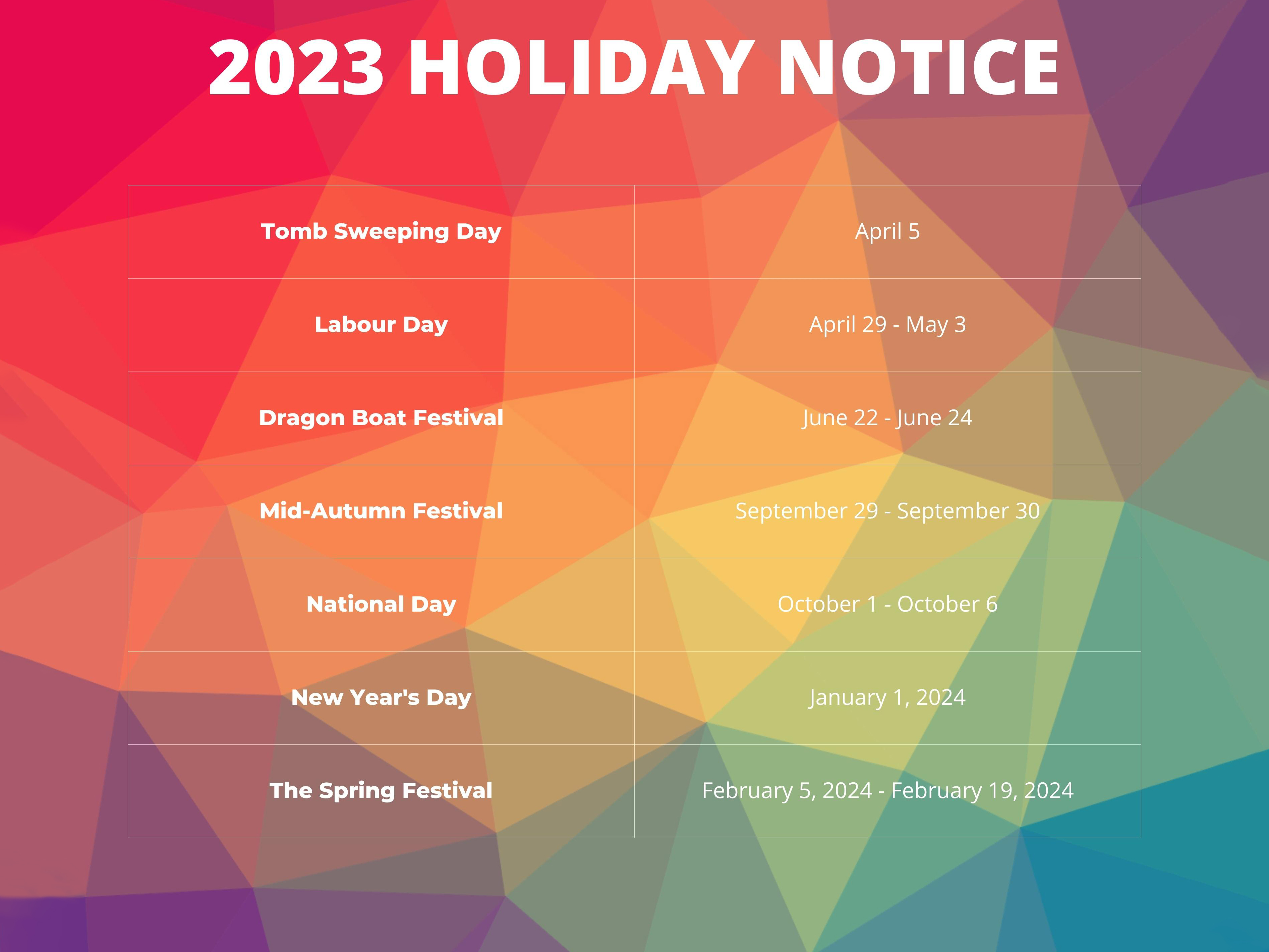 Girlmerry 2025 Public Holidays Notice